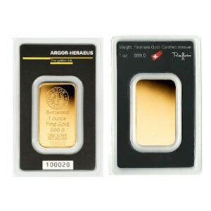 1 ounce argor heraeus gold bar